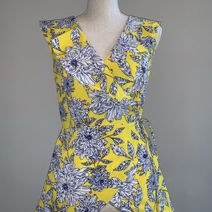 Nice Yellow and Navy Blue Blouse